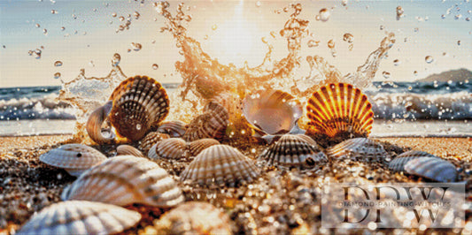 Muscheln by theA.art 120x65cm mit 210 Farben DPW-2095