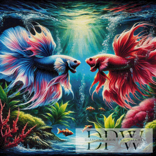 Kampffische by CreatiVart, 90x90cm mit 380 Farben DPW-2110