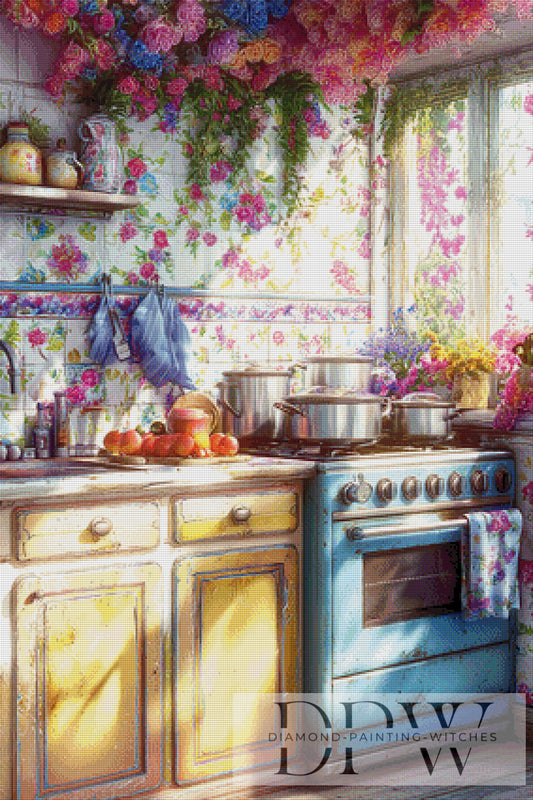Cottagecore Traumküche 2 by Lisa Morgan 70x105cm mit 350 Farben DPW-2136