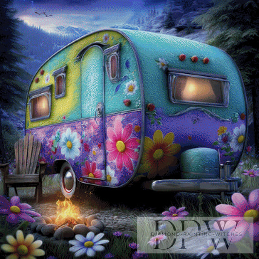 Campingtraum by Elly_A.I  90x90cm mit 300 Farben DPW-2137