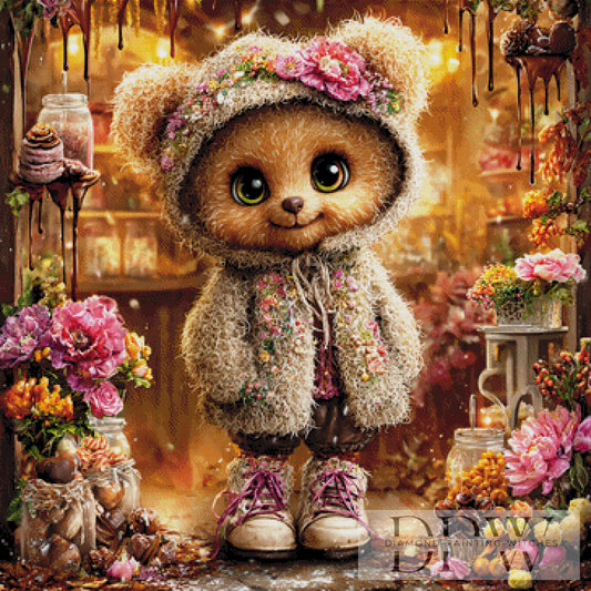 Teddyline by Lisa Morgan 90x90cm mit 310 Farben DPW-2152