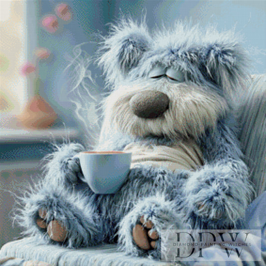 Carlos der Kaffee Teddy by Lisa Morgan 70x70cm mit 120 Farben DPW-2154
