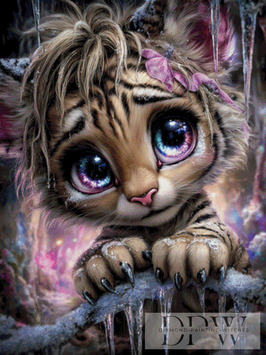 Tigermädchen by Sweet_Loco_AI 75x100cm mit 190 Farben DPW-2165