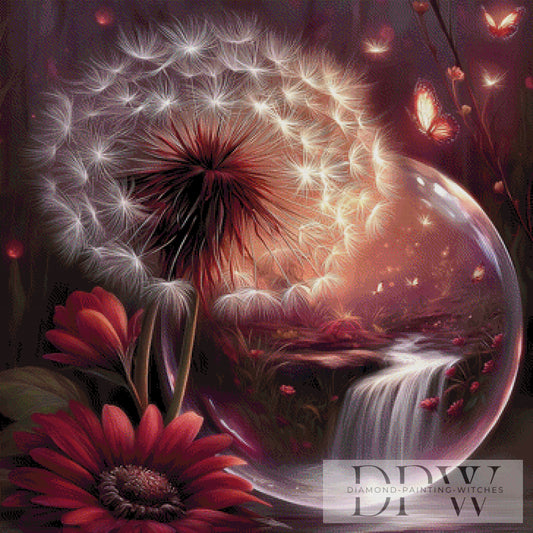 Pusteblumenwelt by Sweet_Loco_AI 90x90cm mit 170 Farben DPW-2167