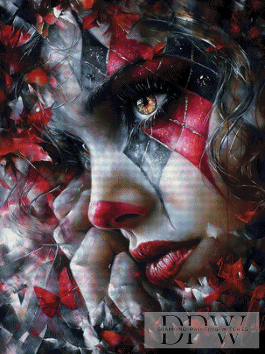 Black Red Woman by Sweet_Loco_AI 75x100cm mit 175 Farben DPW-2168