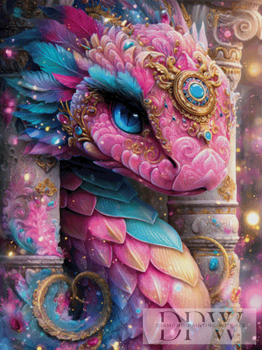 Pink Dragon by Elly_A.I. 75x100cm mit 310 Farben DPW-2174