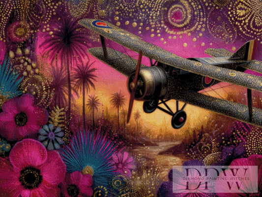 Flugzeug by Elly_A.I. 100x75cm mit 240 Farben DPW-2175