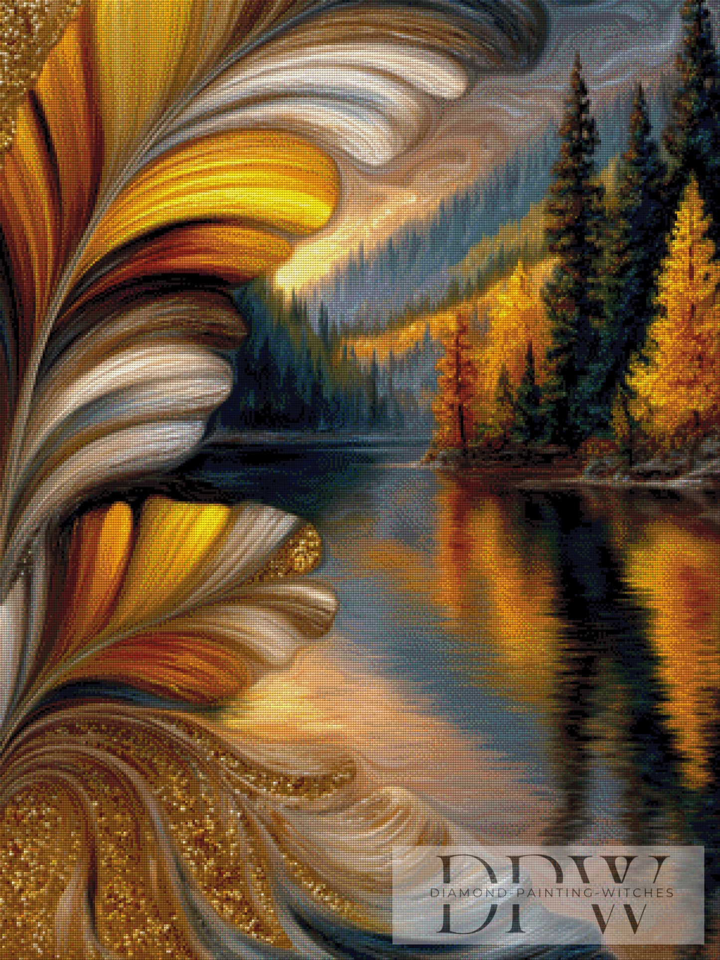 Goldwald by Elly_A.I. 75x100cm mit 185 Farben DPW-2183