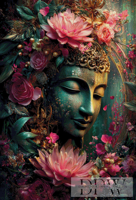 Blüten Buddha by Artifey 75x100cm mit 320 Farben DPW-2186