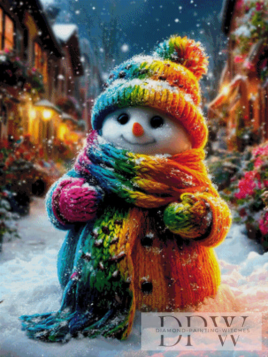 Rainbow Snowman by QN, 75x100cm mit 370 Farben DPW-218
