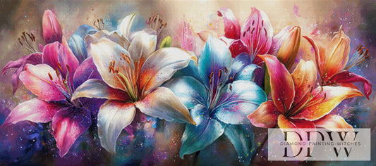 Lilienexplosion by ellufija 135x60cm mit 370 Farben DPW-2197