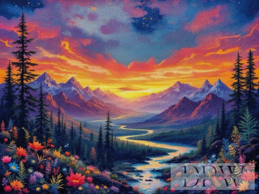 Bergfrieden by QN 100x75cm mit 310 Farben DPW-2204