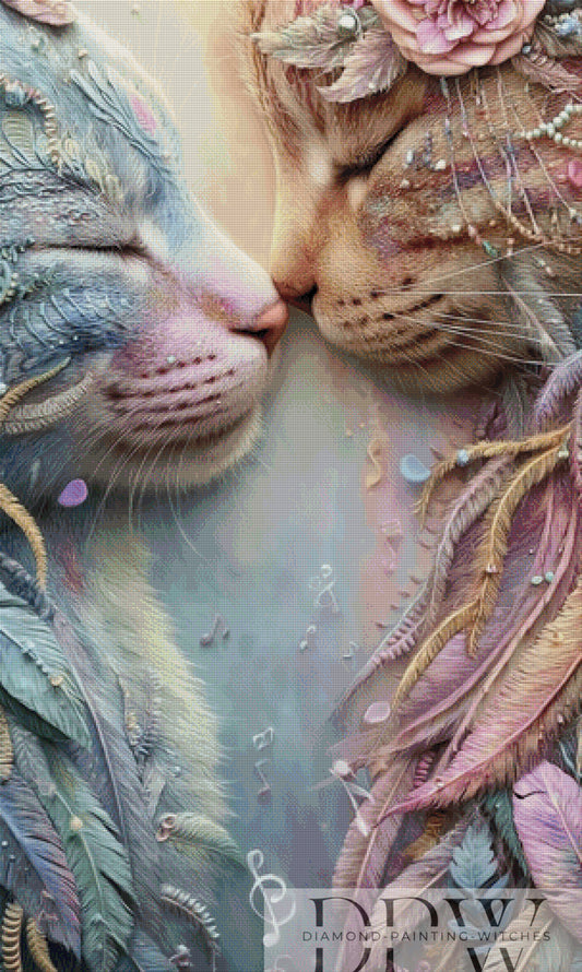Harmony Cats by Elly_A.I. 75x125cm mit 185 Farben DPW-2216