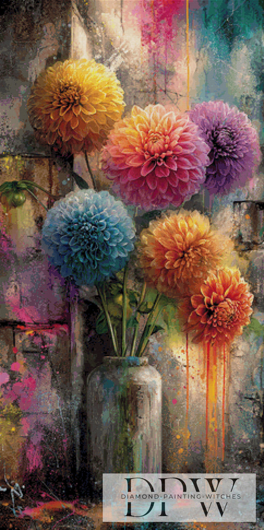 Dahlientraum by Elly_A.I 60x120cm mit 310 Farben DPW-2231