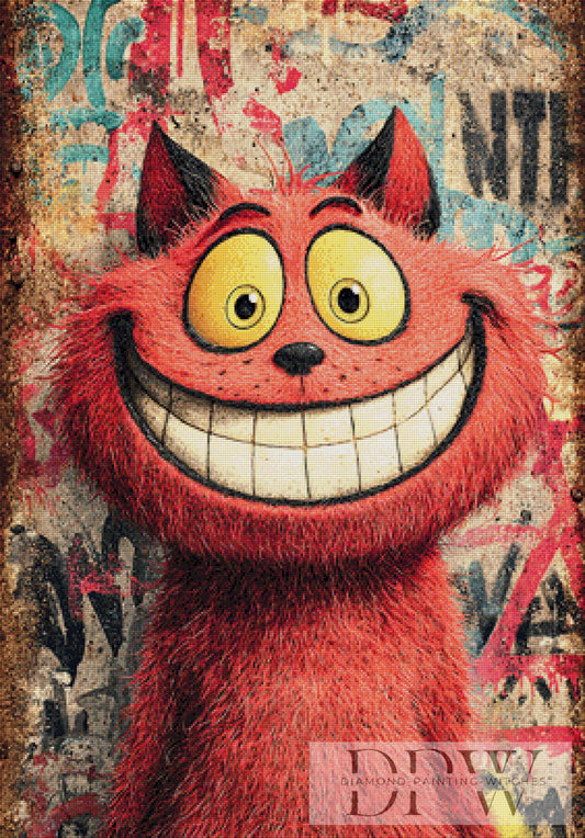 Funny red Cat by Catill 70x100cm mit 270 Farben DPW-2239