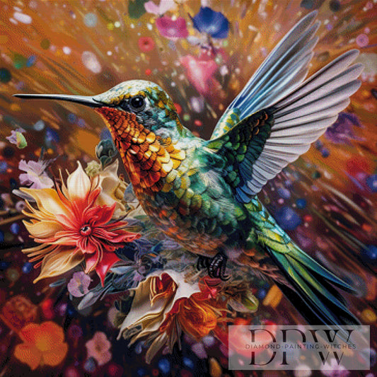 Kolibri by Catill 90x90cm mit 400 Farben DPW-2245
