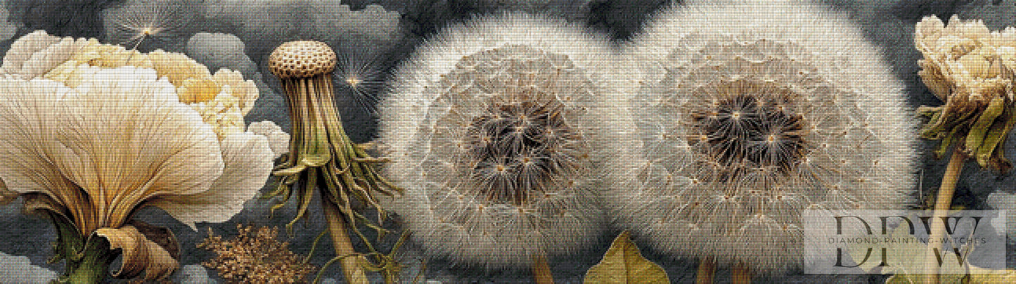 Silverpoint Dandelions by Catill 160x45cm mit 145 Farben DPW-2246