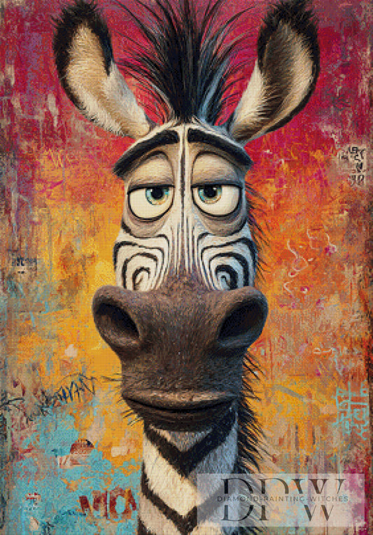 Funny Zebra by Catill 70x100cm mit 280 Farben DPW-2248