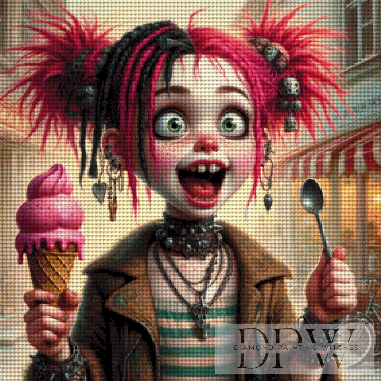 Eis ist nicht gut für die Zähne by Casalla Vendetta 70x70cm mit 240 Farben DPW-2278