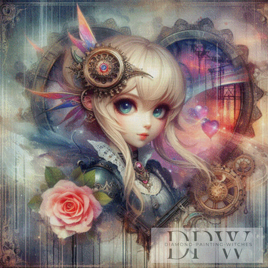 Steampunk Anime by CreatiVart 90x90cm mit 250 Farben DPW-2283