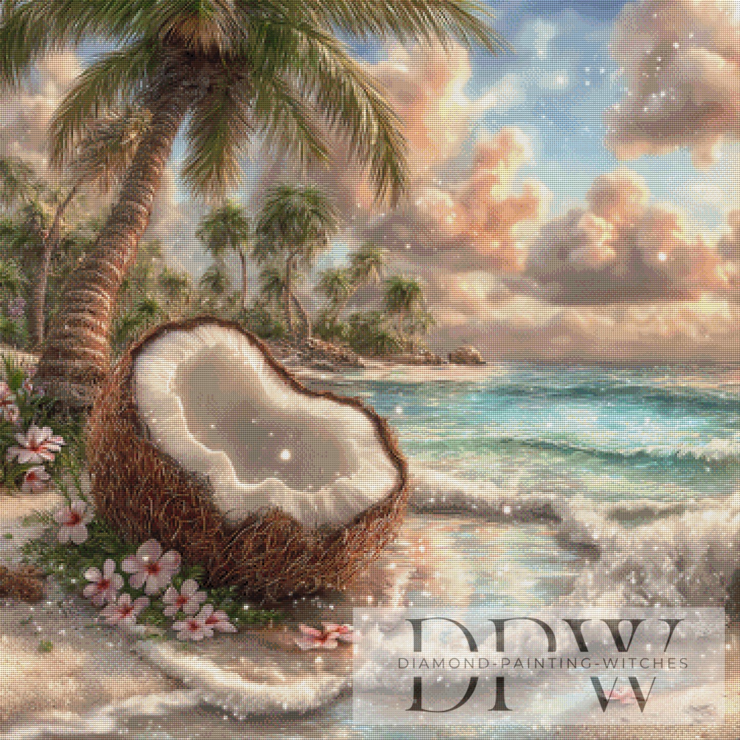Karibischer Strand by Lisa Morgan 90x90cm mit 200 Farben DPW-2289