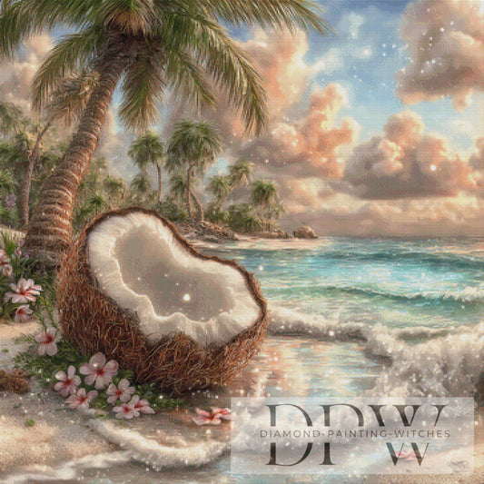 Karibischer Strand by Lisa Morgan 90x90cm mit 200 Farben DPW-2289