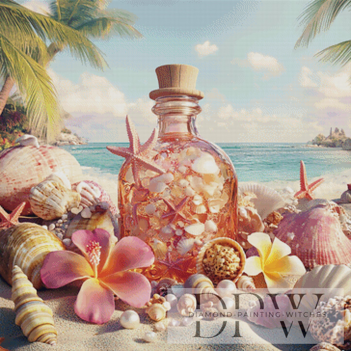 Muschelstrand by Lisa Morgan 90x90cm mit 260 Farben DPW-2290