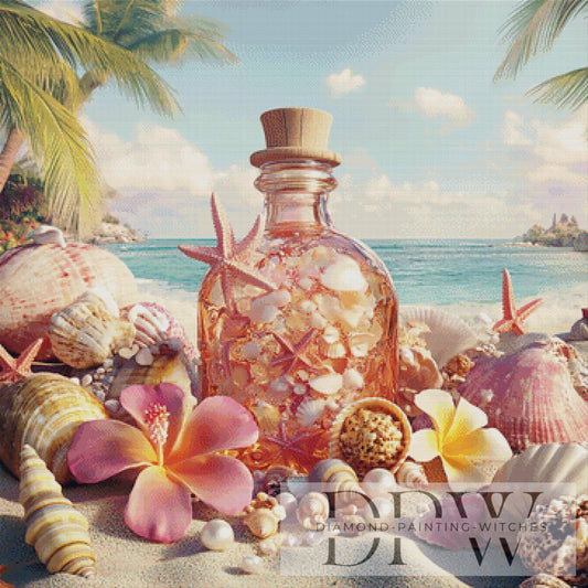 Muschelstrand by Lisa Morgan 90x90cm mit 260 Farben DPW-2290