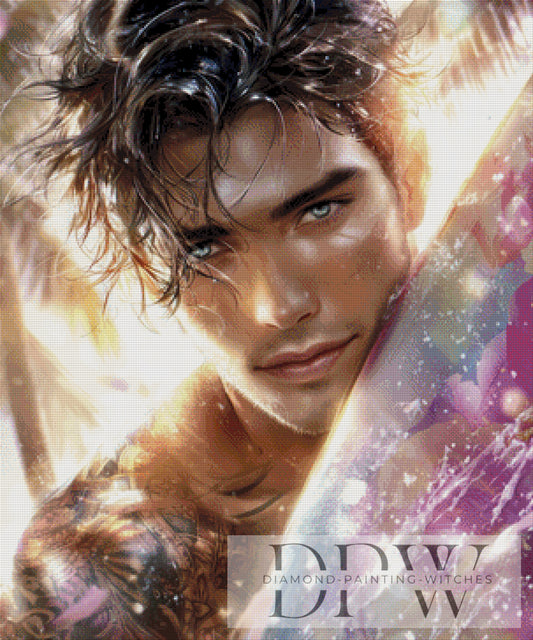 Surfer Boy by Sweet_Loco_AI 75x90cm mit 180 Farben DPW-2294