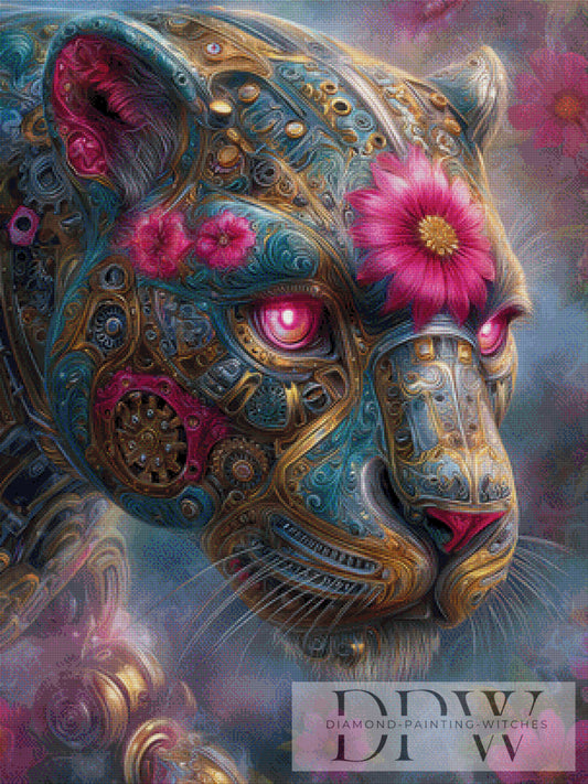 Mechanischer Tiger by Elly_A.I  75x100cm mit 290 Farben DPW-2320