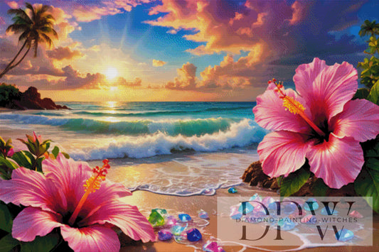 Caribbian Sunset by Melanie 120x80cm mit 390 Farben DPW-2323