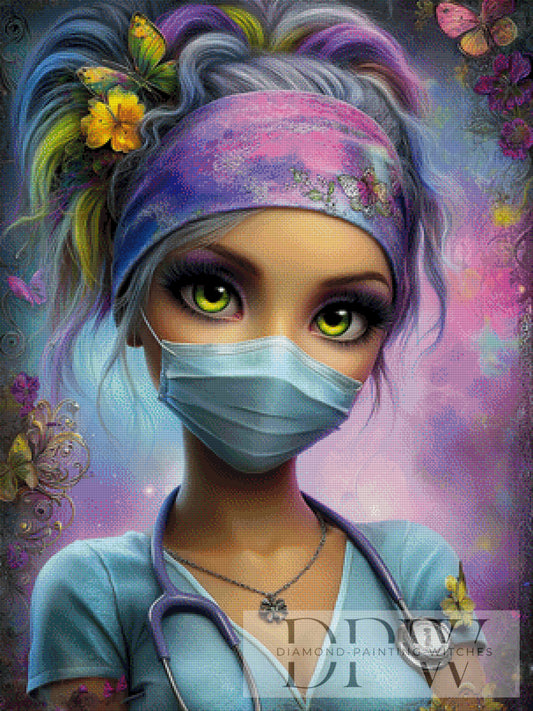 The Nurse by Elly_A.I  75x100cm mit 280 Farben DPW-2332