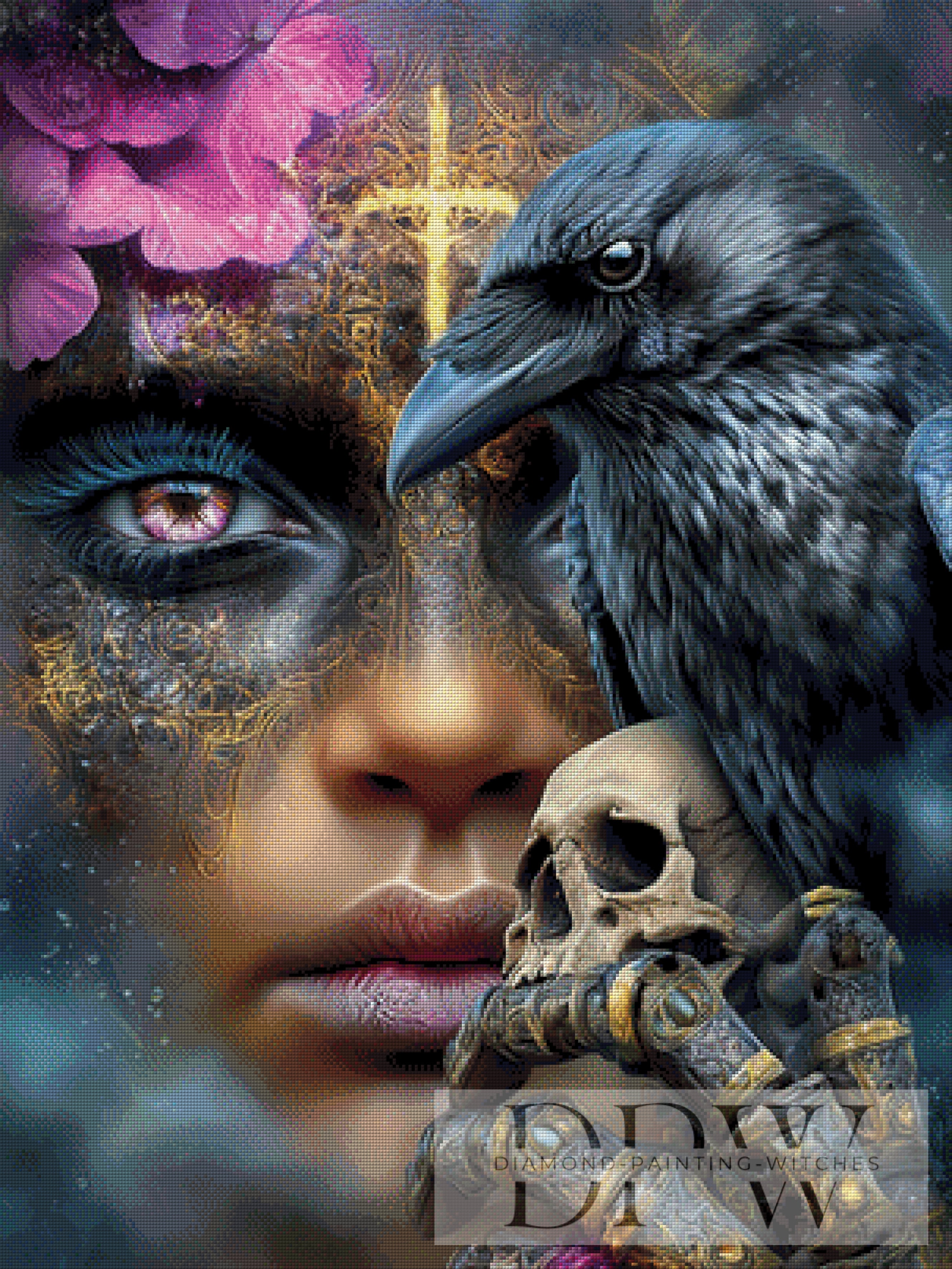 Woman and Raven by Elly_A.I mit 230 Farben