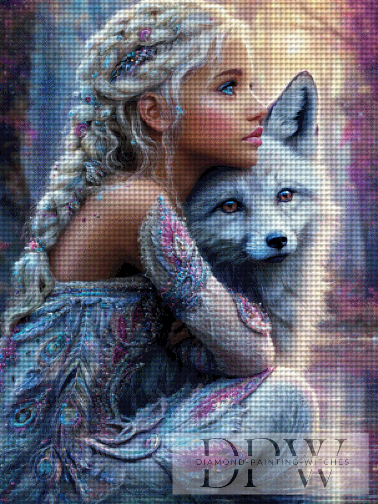 Wolfskuss by Elly_A.I  75x100cm mit 200 Farben DPW-2339