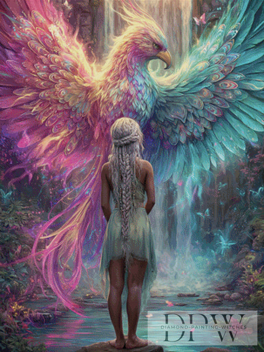 Bunter Phönix by Elly_A.I  75x100cm mit 260 Farben DPW-2375