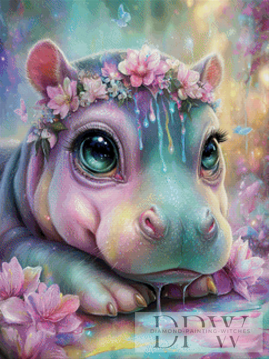 Nina Nilpferd by Elly_A.I 60x80cm mit 250 Farben DPW-2394