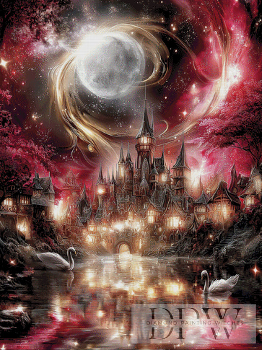 Schloss bei Nacht by _sweet_loco_AI 90x120cm mit 200 Farben DPW-2408