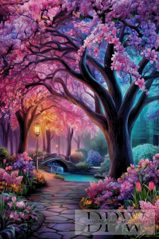 Kirschblütengasse by Artifey 80x120cm mit 320 Farben DPW-2426