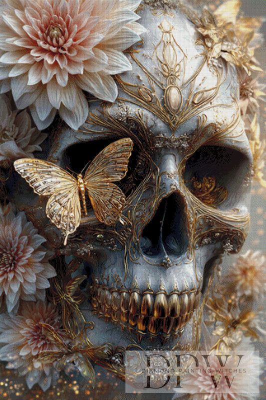 White Skull by Artifey 80x120cm mit 180 Farben DPW-2432