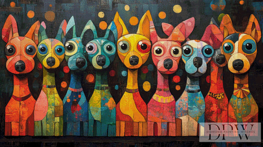 Festival Dogs by Pixxel Pics 125x70cm mit 350 Farben DPW-2435
