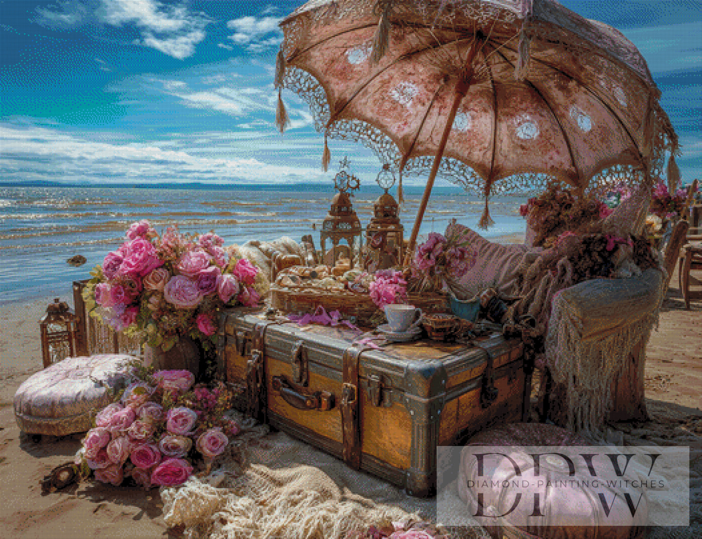 Rendezvous am Strand by Artifey 130x100cm mit 240 Farben DPW-2435