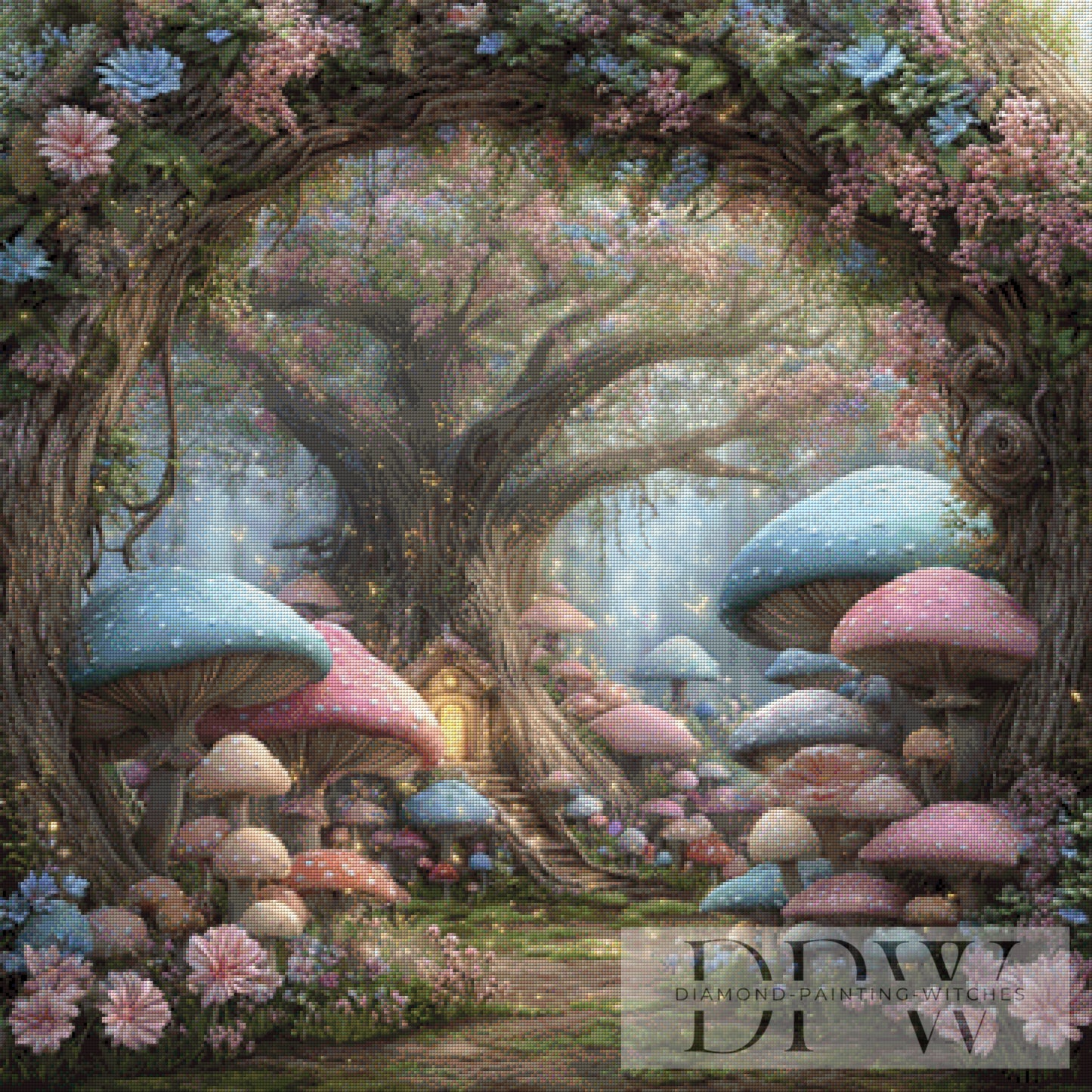 Pilzwelt by Lisa Morgan 90x90cm mit 200 Farben DPW-2442