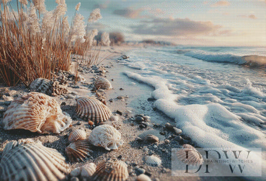 Strandleben by Lisa Morgan 110x75cm mit 130 Farben DPW-2447