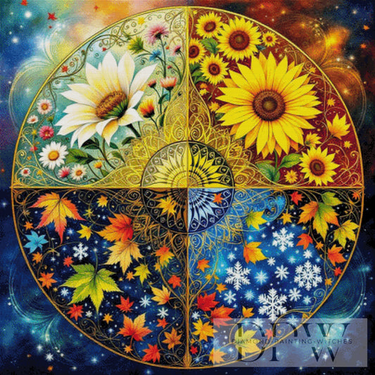 Four Seasons Mandala by QN, 100x100cm mit 360 Farben DPW-2460