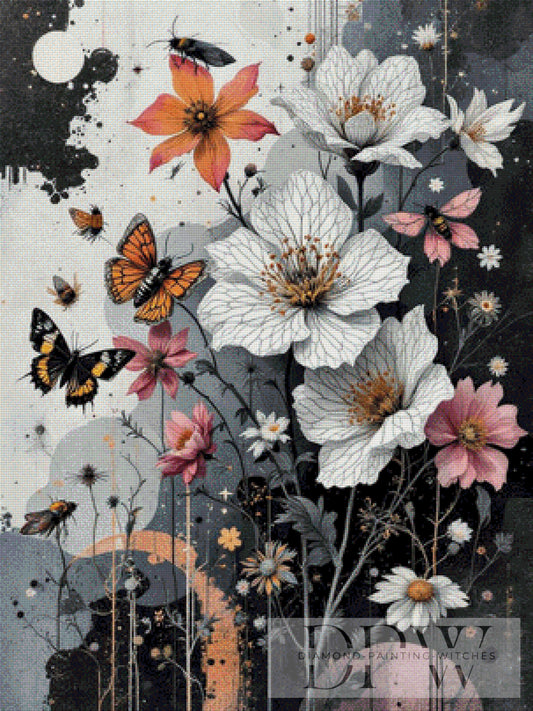 Blumen Mix by QN, 75x100cm mit 190 Farben DPW-2463