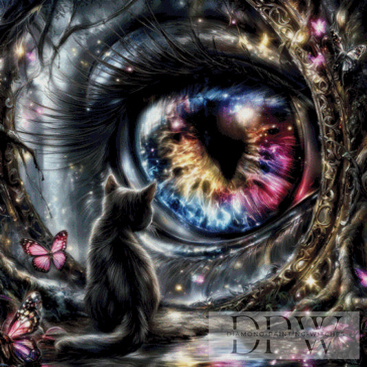 Katzenauge by _Sweet_Loco_AI, 90x90cm mit 260 Farben DPW-2469