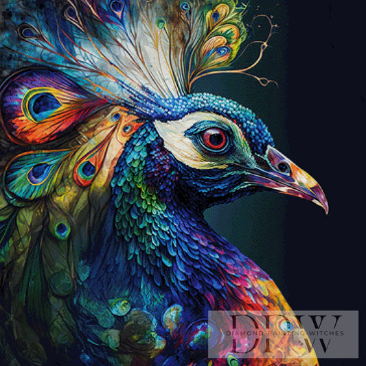 Bunter Pfau by Catill 90x90cm mit 380 Farben DPW-2471