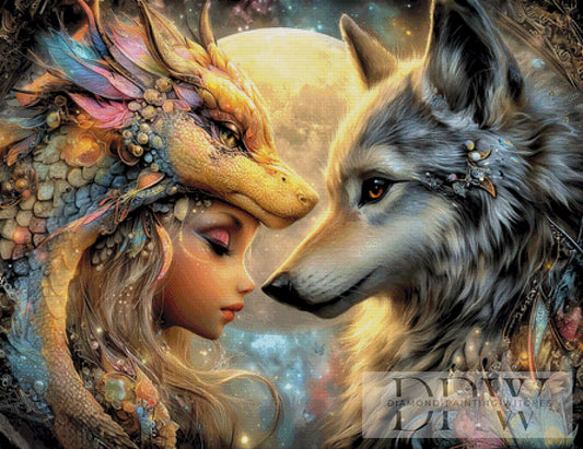 Vollmond Magie by Elly_A.I 110x85cm mit 280 Farben DPW-2472