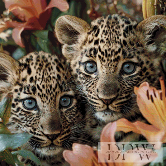 Leopardenbrüder by Luna 90x90cm mit 190 Farben DPW-247