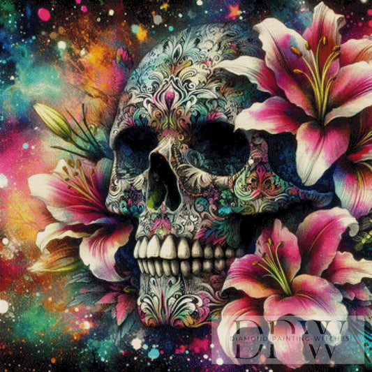 Lily Skull by Casalla Vendetta 90x90cm mit 370 Farben DPW-2482